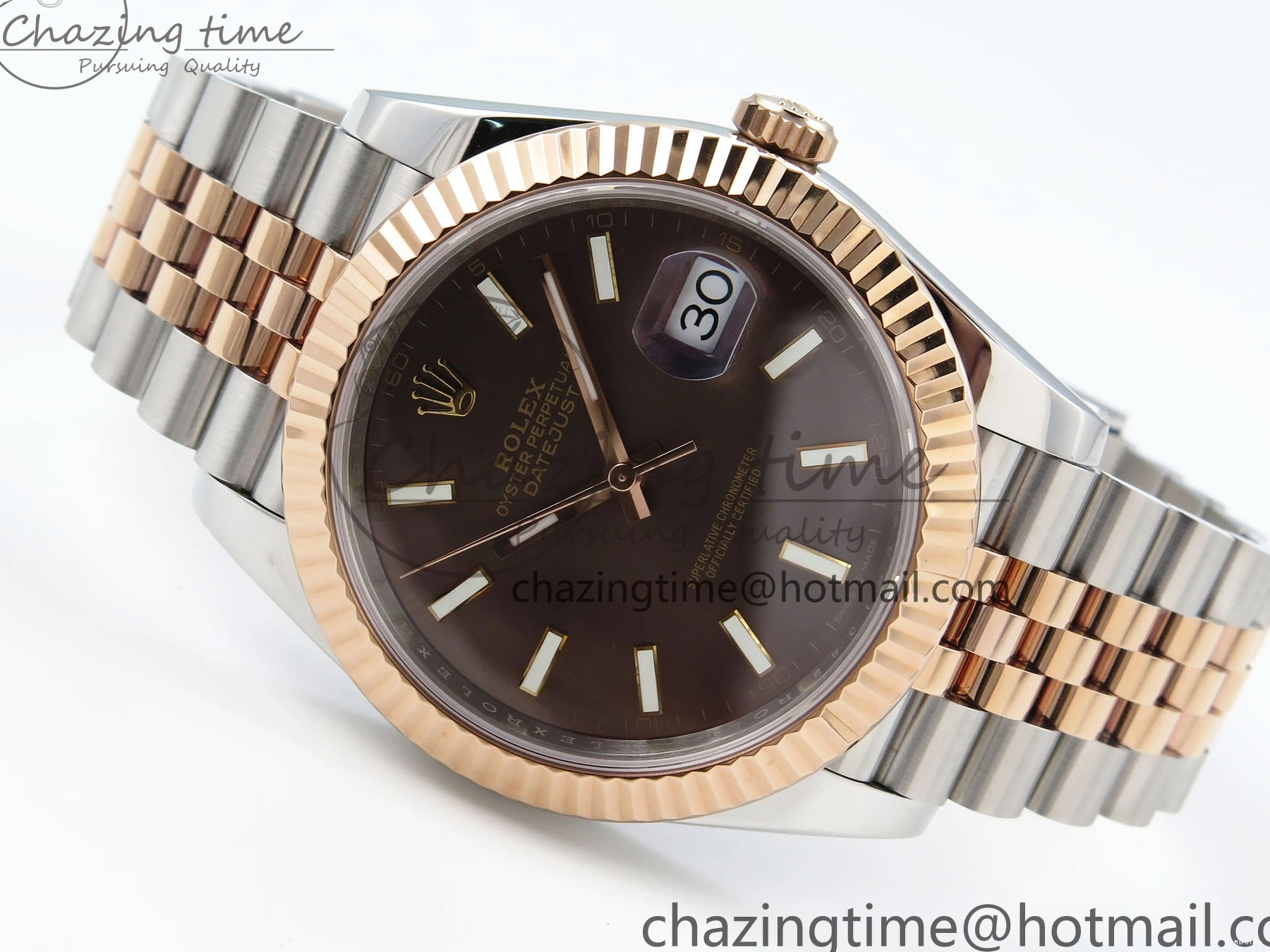 MiroTime 0226 Original DateJust 41 126331 904L SS RG VSF 1:1 Best Edition Brown Dial on Jubilee Bracelet VS 1711
